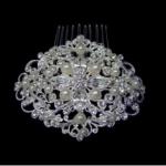 Diamante and Pearl Hair Comb - Silver image