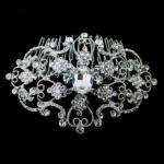Large Oval Diamante Side Comb - Silver image