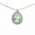 Silver Drop Diamante Necklace image