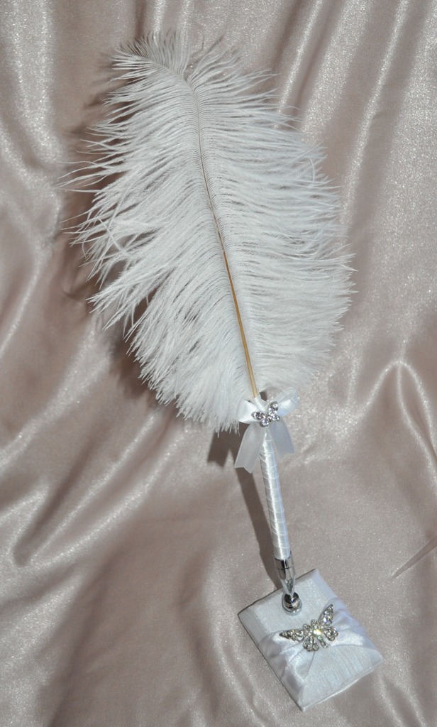 Wedding Crystal Butterfly Quill Pen Wedding Wish