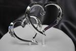 CLEARANCE - Large double hearts diamante cake topper - 5 available image