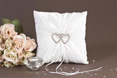 Wedding  Crystal Hearts Ring Pillow Image 1