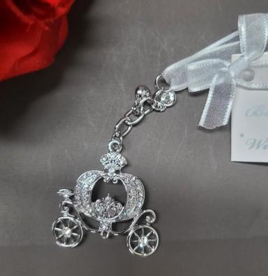 Wedding  Silver Carriage Modern Wedding Charm Image 1