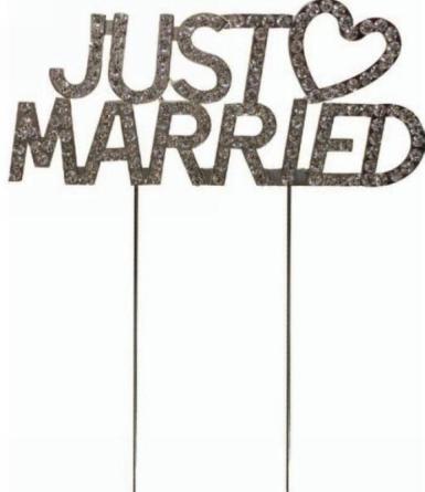 Wedding  Cake Topper - Metal Just Married Image 1