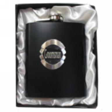 Wedding  Custom Colored Hip Flask with Circle Badge Image 1