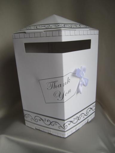 Wedding  Cardboard Wishing Well Box with Bow Image 1