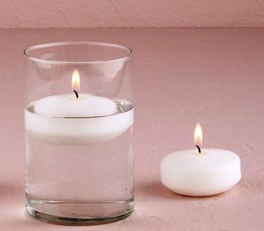 Wedding  Round Floating Candles Regular x 3 Image 1