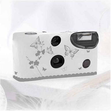 Wedding  Butterfly Garden Disposable Camera - White or Ivory Image 1