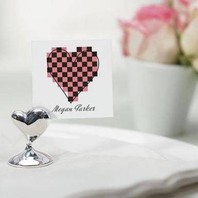 Wedding  "Swish" Heart Place Card Holders x 8 Image 1