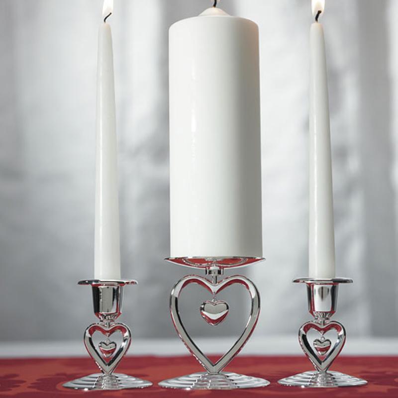 Wedding Suspended Heart Unity Taper Holders Suspended Heart Unity