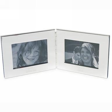 Wedding  Silver Plated Double Photo Frame Image 1