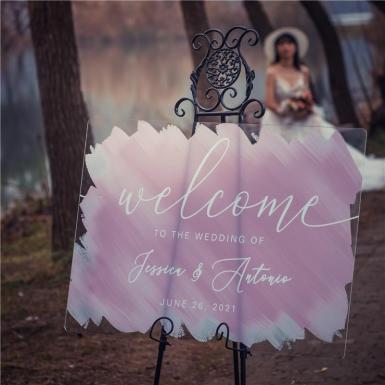 Wedding  Custom Acrylic Sign 45x30cm Image 1