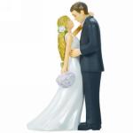 Classic Bride and Groom Cake Topper - Bouquet image