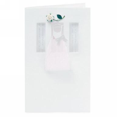 Wedding  Pink Dress on a Miniature Hanger with Seed Beads Greeting Card Image 1