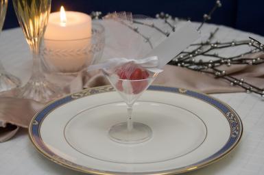 Wedding  Mini Martini Glass with Tulle and Tag Image 1
