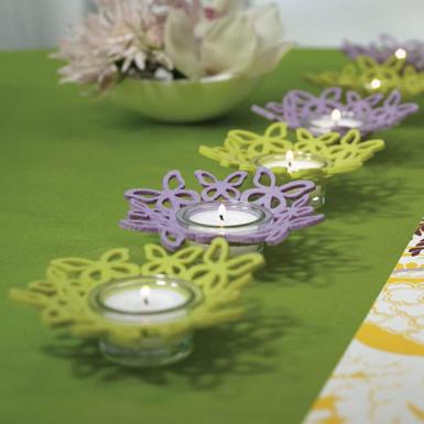 Wedding  Felt Butterfly Ring Candle Holders Image 1