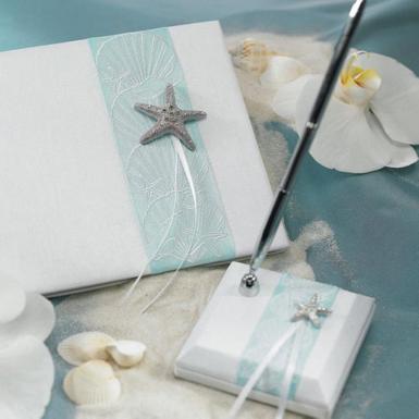 Wedding  Seaside Allure Satin Wrapped Pen Set Image 1