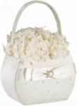 Scattered Ivory Pearl Flower Girl Basket image