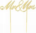 Mr and Mrs Mirror Gold Cake Topper image