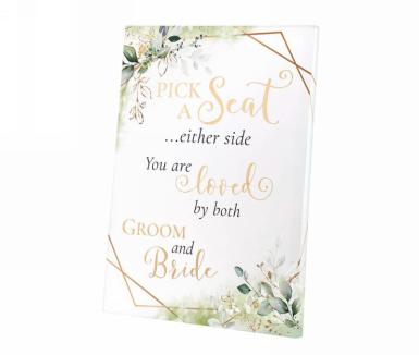 Wedding  Botanical Theme - Pick A Seat Canvas Sign Image 1