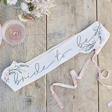 Wedding  Boho Bride to Be Thin Sash Image 1