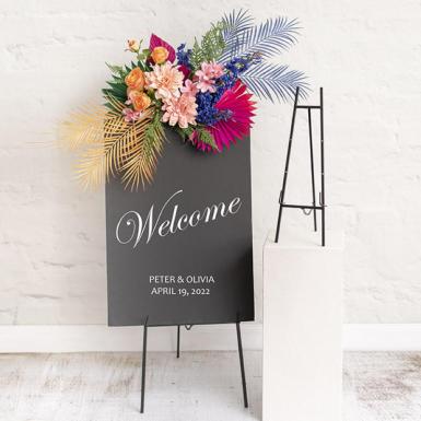 Wedding  Black Metal Easel - Hire Image 1