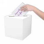 White Wedding Card Box 23cm x 23cm plain image