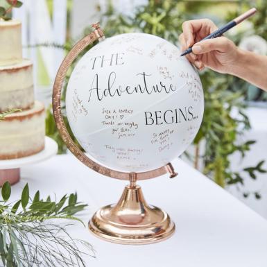 Wedding  Botanical Wedding Guest Book Globe Image 1