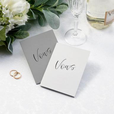 Wedding  Wedding White and Grey Vow Books - Lillian Rose Image 1