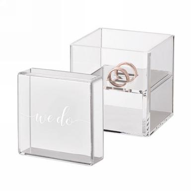 Wedding  Acrylic Ring Box Alternative with We Do - Lillian Rose Image 1