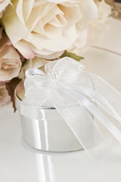 Wedding  Heart Favour Gift Box with Satin Bow x 6 Image 1