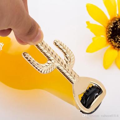 Wedding  Gold Cactus Bottle Opener Image 1