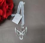 Double Angel Wings Charm - Silver image