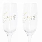 Engaged Champagne Flutes - Gold image