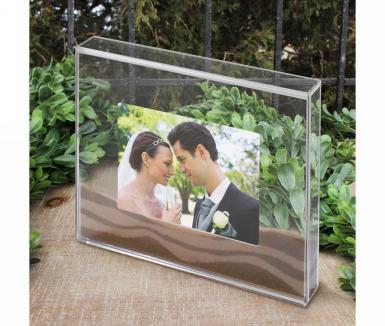 Wedding  Clear Acrylic Sand Ceremony Photo Frame Box Image 1