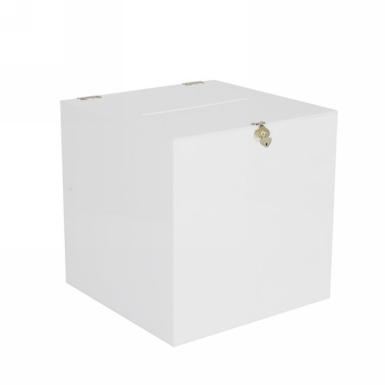 Wedding  White and Gold Acrylic Wishing Well Box - Large Image 1