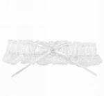 White Satin Garter with Pearl Heart image