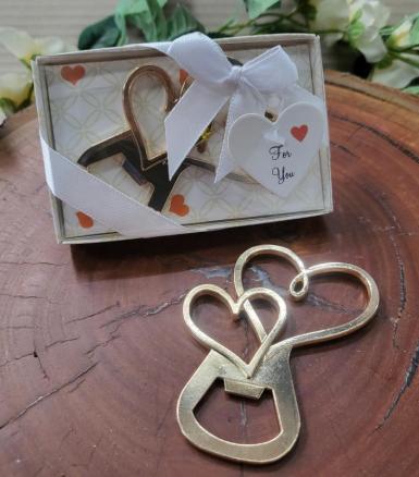 Wedding  Gold Heart Bottle Opener in Gift Box Image 1