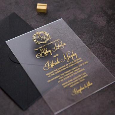 Wedding  Acrylic Invitation with UV Printing - 2mm Image 1