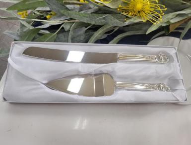 Wedding  Double Hearts Cake Server Set Image 1