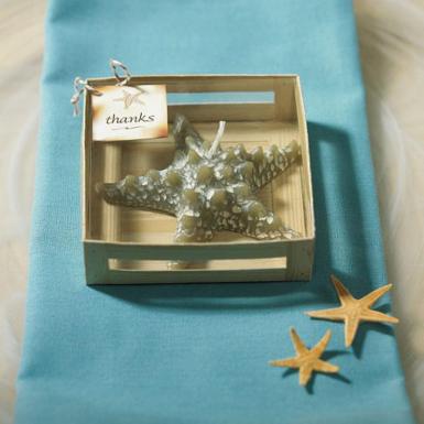 Wedding  Miniature Starfish Candle in Gift Packaging Favor Image 1