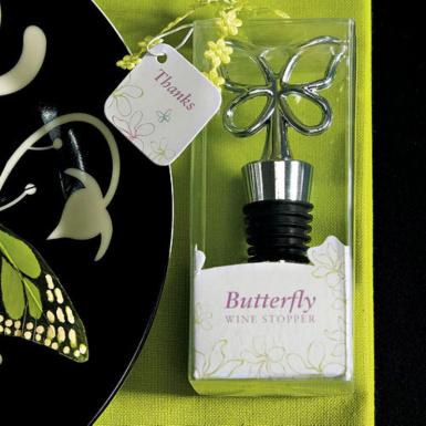 Wedding  Butterfly Wine Stopper in Gift Packaging Image 1