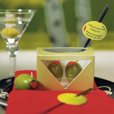 Wedding  Matrimonial Martini Mini Olive Candles x 6 pack Image 1