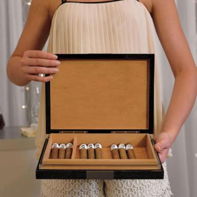 Wedding  Premium Cigar Humidor with Hygrometer and Humidifier Image 1