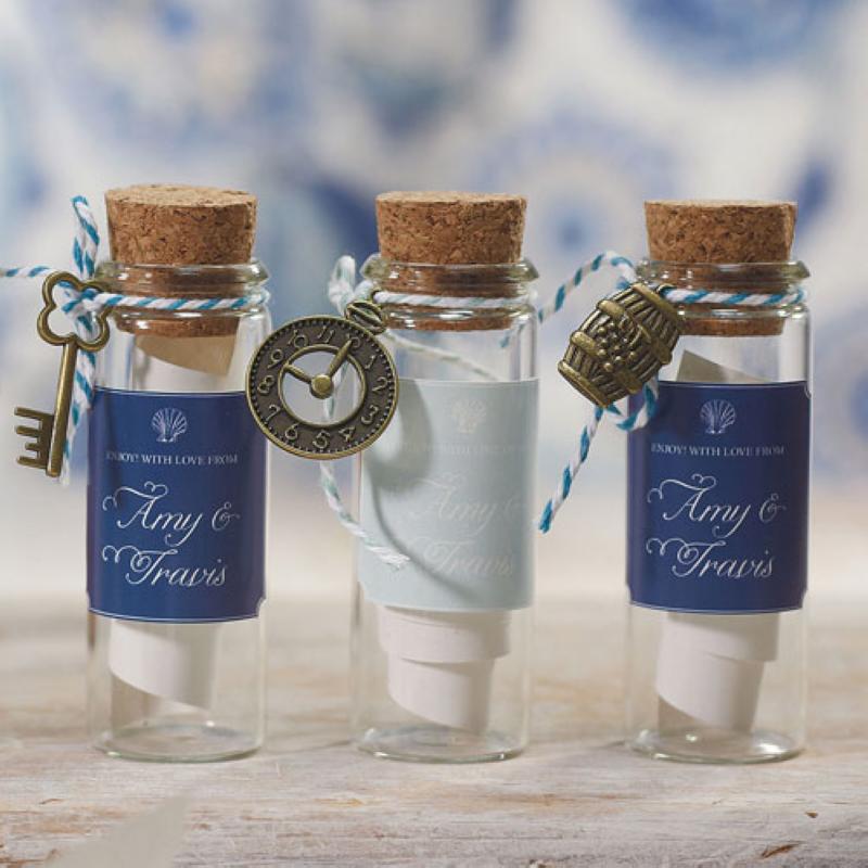 Wedding Mini Clear Glass Bottle with Cork x 6 Wedding Wish