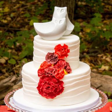 Wedding  Porcelain Owl Pair Figurines Cake Topper Image 1