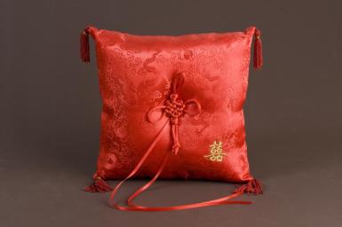 Wedding  Red Double Happiness Ring Pillow Image 1