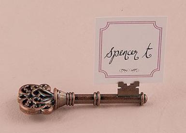Wedding  Vintage Key Stationery/Place Card Holder x 8 Image 1