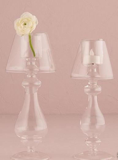 Wedding  Blown Glass Votive Candle Holder with Lamp Silhouette Tall Image 1