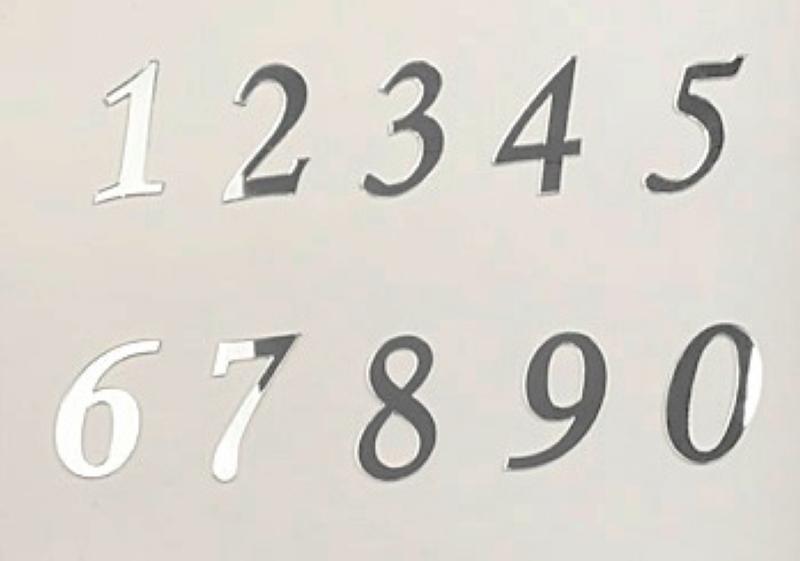 Wedding Numbers 09 Acrylic Mirror Stickers 6cm Wedding Wish